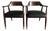 Mid-Century Modern Chairs, Jasper Chair Company Walnut Armchairs in Emerald Green Velvet- A Pair For Sale