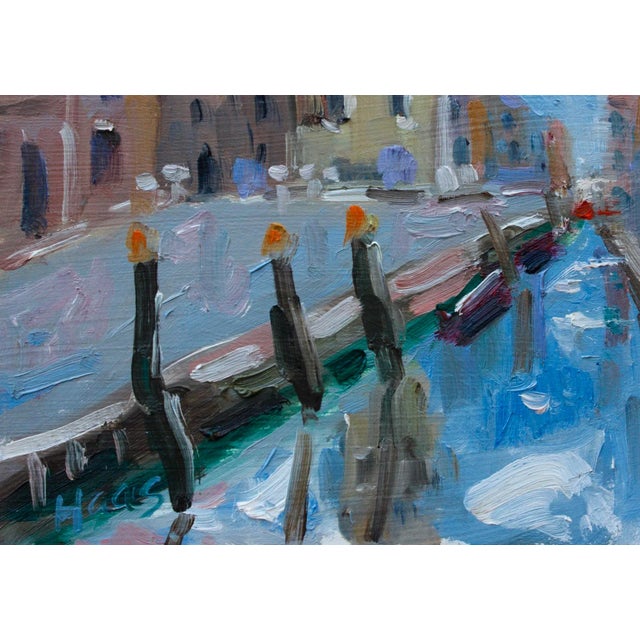 Modern Abstract Seascape, Canal in Venice Oil Painting For Sale - Image 4 of 9