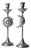 Vintage Silver-Plated Pewter Sun and Moon Handcrafted Candlesticks, 1960s, Set of 2 For Sale