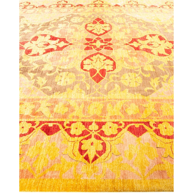 Solo Rugs Eclectic Hand-Knotted Area Rug - Yellow, 10' 3" x 13' 7" For Sale - Image 4 of 8