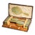 Rare Antique English Shagreen Vanity Set c.1920, Goldsmiths & Silversmiths London, 5-Piece Boxed Dressing Set Brushes Mirror For Sale