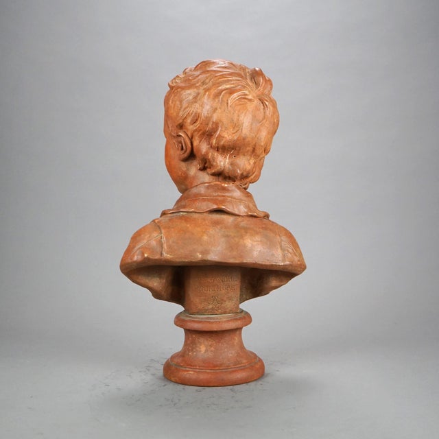 Brown Antique Sevres Terra Cotta Bust of a Young Alexandre Brongniart 19th Century For Sale - Image 8 of 11