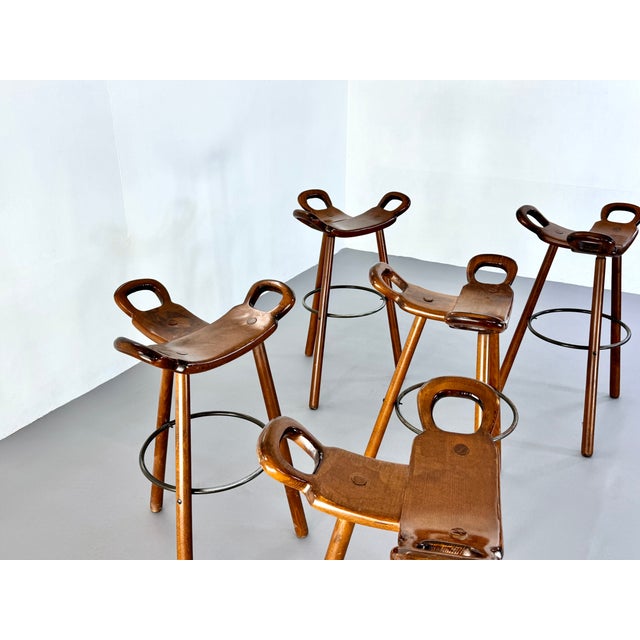 Mid-Century Modern Brutalist Marbella Stool in Oak For Sale - Image 14 of 17