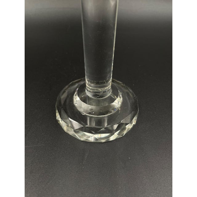 Glass Crystal Lotus Flower Candlestick, 1976 For Sale - Image 7 of 9