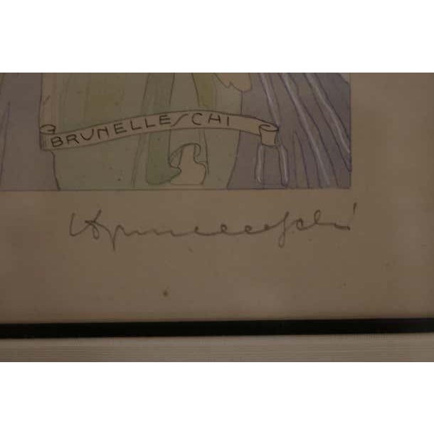 Oriental Lithograph and Watercolor by Umberto Brunelleschi For Sale - Image 4 of 9
