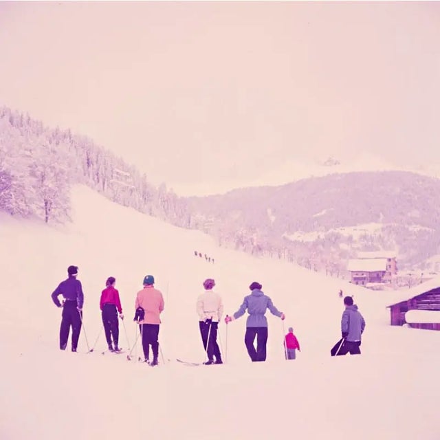 Mountain Top 1951 A group ski lesson, Klosters, Switzerland, 1951. Toni Frissell Antoinette Frissell Bacon (March 10, 1907...