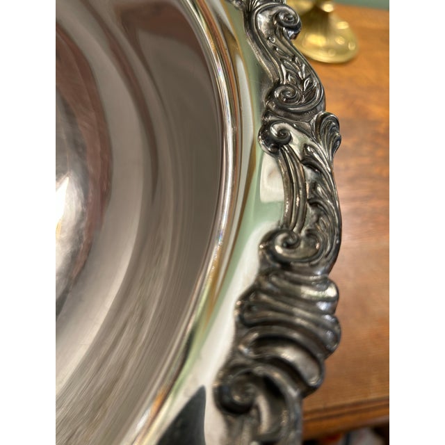 Vintage Silver Plate Over Copper 16.5” Rococo Style Punch Bowl For Sale In New Orleans - Image 6 of 10