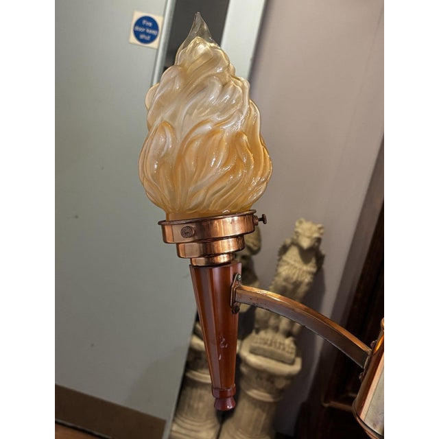 Art Deco Torch Chandelier For Sale - Image 3 of 12