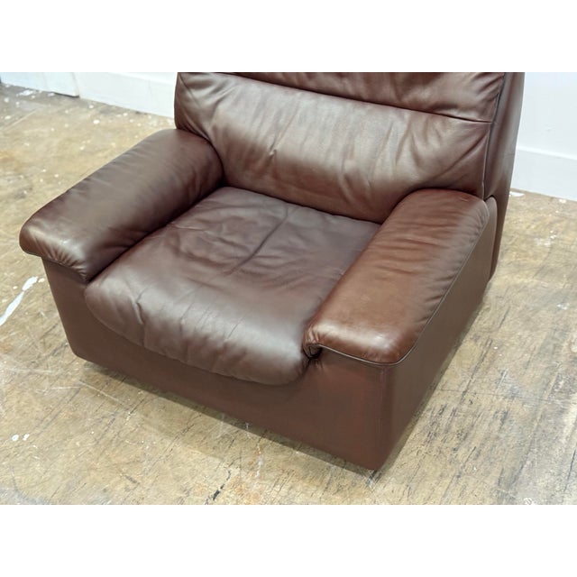 1970s De Sede Vintage Leather Lounge Chair - Ds63 - Chocolate Brown Patinated Leather For Sale - Image 11 of 12