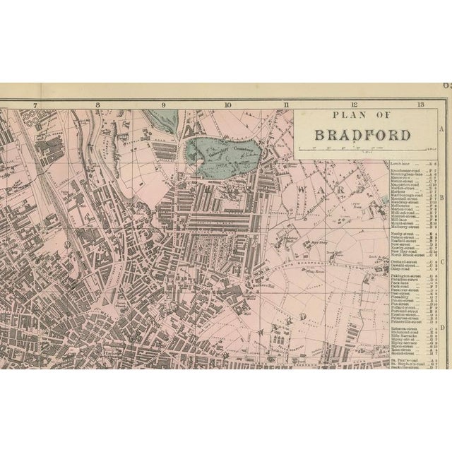 Victorian Bradford Street Plan Map by Edward Weller, 1885 For Sale - Image 3 of 10