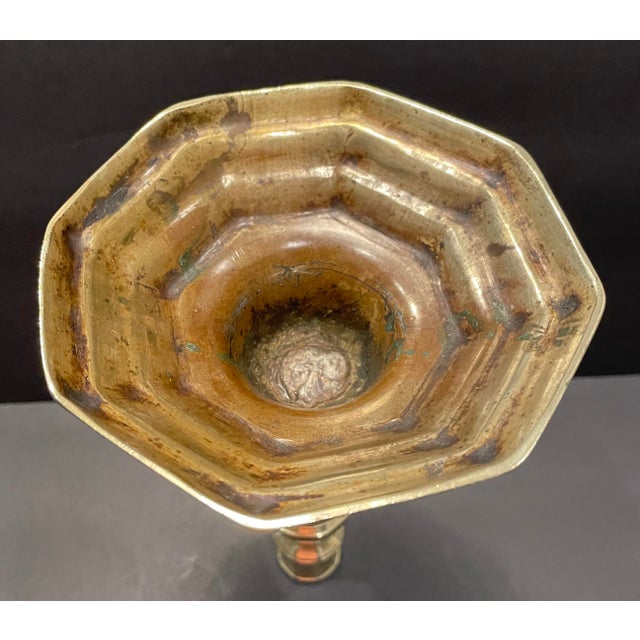 Early 18th Century 18th Century Louis XIV Brass Candlestick For Sale - Image 5 of 5