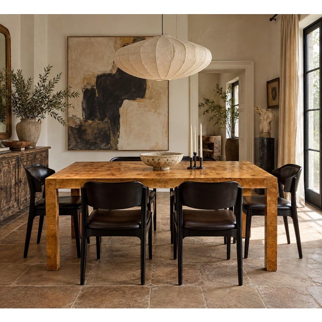 Lane Burl Wood Extendable Parsons Dining Table in the Style of Milo Baughman, 1970s For Sale - Image 18 of 18