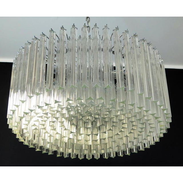 Mid-Century Italian Triedri Chandeliers in Murano Glass, Set of 2 For Sale - Image 12 of 18