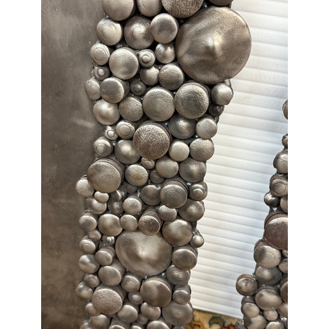 Early 21st Century Sculpted Metal Rock Plates, Set of Two For Sale - Image 5 of 12