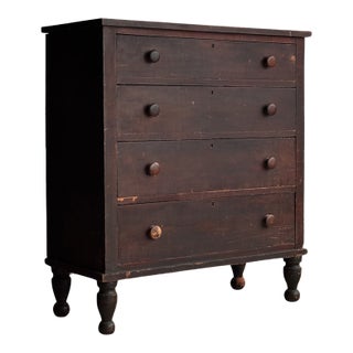 Late 19th Century Antique Painted Pine Chest of Drawers, Original Surface For Sale
