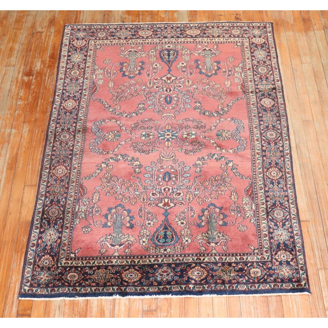 Vintage Traditional Indo Sarouk rug no. 31705 For Sale - Image 4 of 8