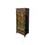 Asian Oriental Tibetan Style Golden Dragon Graphic Tall Slim Storage Cabinet For Sale - Image 3 of 15