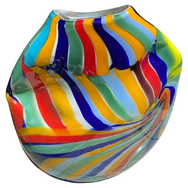 Abstract Oval Vase in Murano Glass by Simoeng For Sale