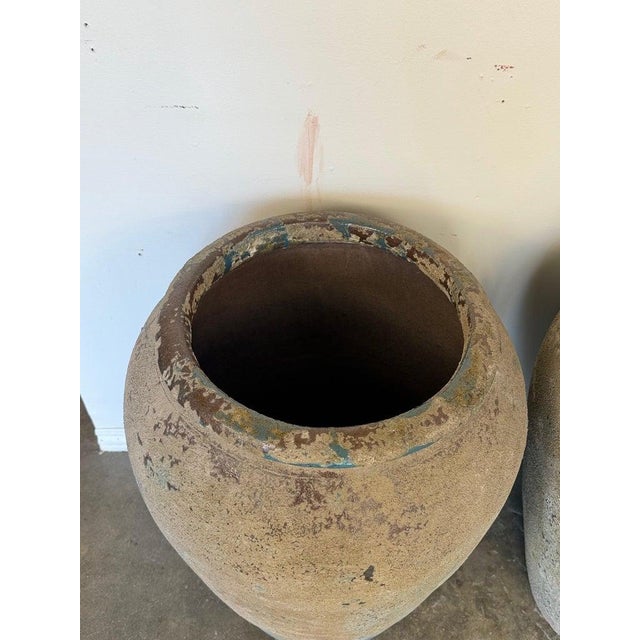 Pair of Monumental Antique Water Jars - Large With Original Turquoise Glaze For Sale - Image 15 of 15