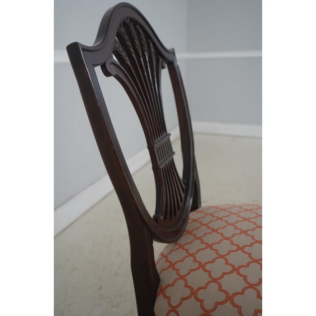 Brown Set of 8 Stickley Federal Shield Back Mahogany Dining Room Chairs For Sale - Image 8 of 18
