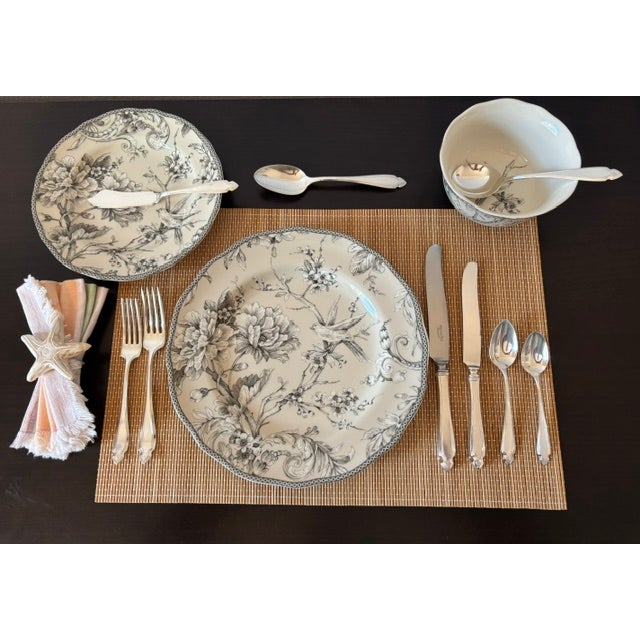 Exceptional 107-Piece Antique Wm. A. Rogers Heirloom Plate "Carinal" Silverplate Flatware Service, patented March 1920. A...