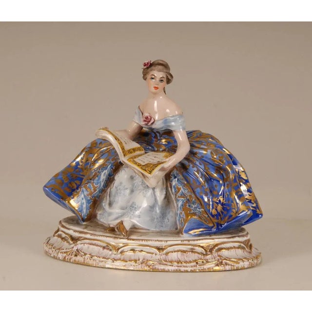 Italian Porcelain and Ceramic Figurine of Lady by Guido Cacciapuoti For Sale - Image 14 of 15
