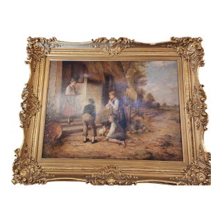 Antique Original Oil Painting by Rudolf Muench For Sale