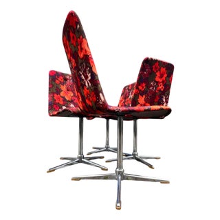 Swivel Chairs in Red from EKA Wohnmöbel, Set of 4 For Sale