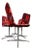 Swivel Chairs in Red from EKA Wohnmöbel, Set of 4 For Sale