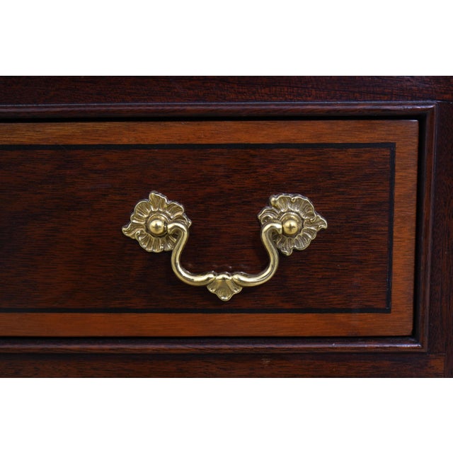 Pair of Stickley Mahogany Inlaid 4 Drawer Nightstands For Sale - Image 11 of 18