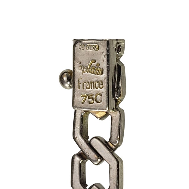 Metal Late 20th Century Caplain St. Andre France 18k White Gold Link Bracelet For Sale - Image 7 of 8