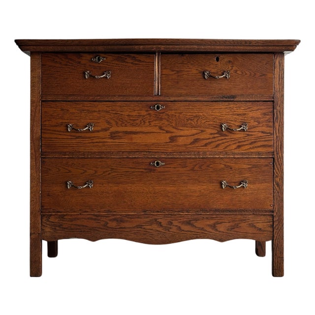 Antique Oak Chest of Drawers, Late 19th Century For Sale