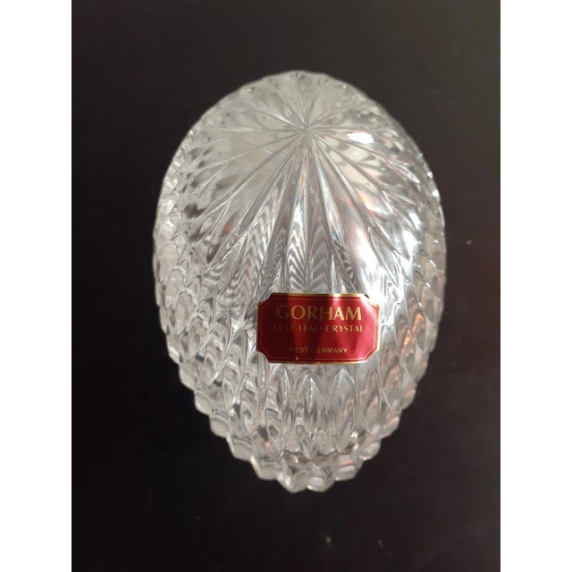 1980s Gorham Crystal Egg Shape Trinket Box For Sale - Image 4 of 7