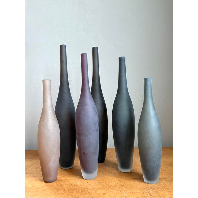 Vintage Italian Signed Art Glass Vases - Set of 6 For Sale In West Palm - Image 6 of 12