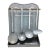 Vintage Gray Enamelware Graniteware Utensil Rack Holder With 4 Gray Utensils For Sale