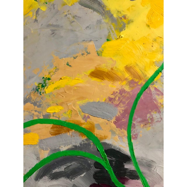 Louisa Chase, Large Oil Painting Louisa Chase Grotto Floral Garden Abstract Neo Expressionist, 1981 For Sale - Image 4 of 13