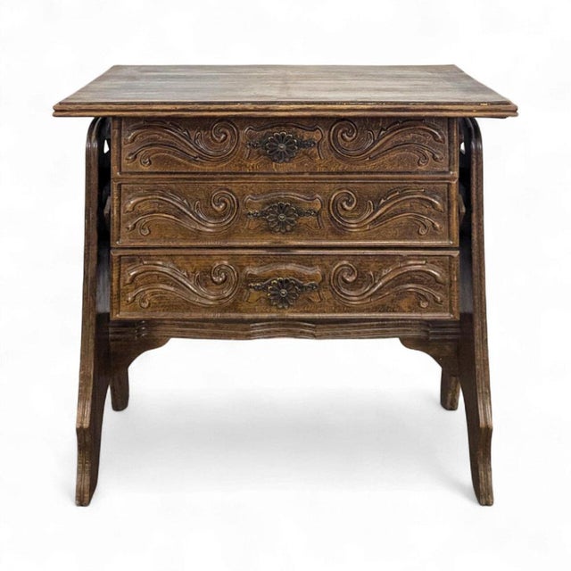 Brutalist Wood Worktable, 1950s For Sale - Image 5 of 5