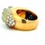 French 18k Gold Carved Jade and Diamond Sculptural Ring, Circa 1970, Size 6.5 For Sale - Image 4 of 13