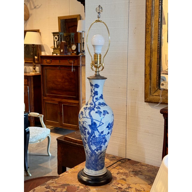 Mid 20th Century Chinese Blue and White Porcelain Lamps - a Pair For Sale - Image 10 of 14