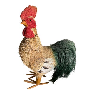 Paper Mâché Rooster With Feathers For Sale