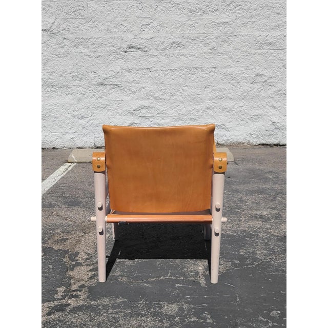 2000s Temps Libre Leather Safari Chair by Virginie Labrot Toulouse ...