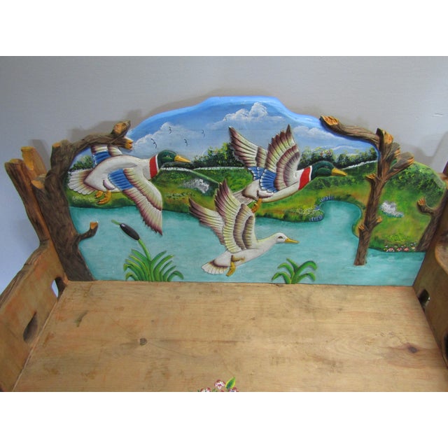 1990s Carved Wood Duck Bench For Sale - Image 5 of 7