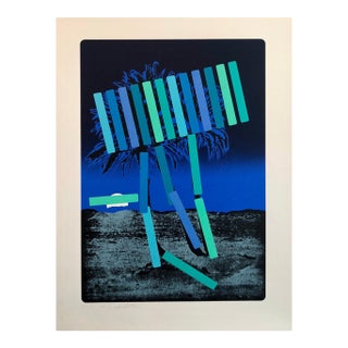 Menashe Kadishman, Israeli Modern Pop Art Photo Silkscreen Serigraph Palm Trees Kadishman For Sale