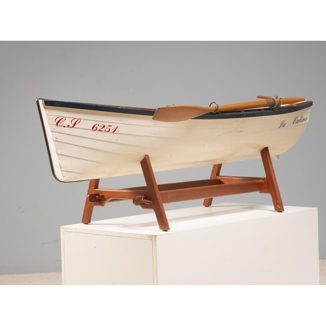 Reimagined Boat-Form Coffee Table with Glass Top For Sale - Image 10 of 11