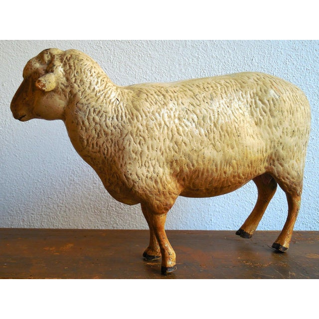 Realism Antique 1930s Zoological Sheep Figurine / Model Used in School For Sale - Image 3 of 11