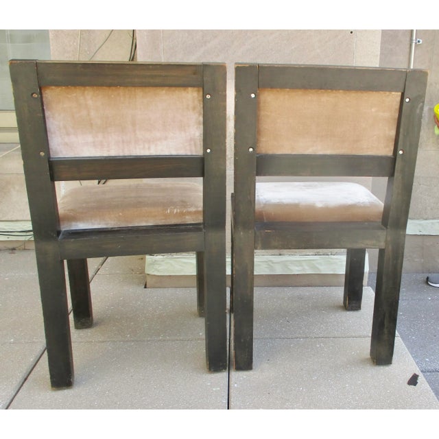 Mid-Century Modern Jean Michael Frank Style Ebonized Side Chairs- Pair of 2 For Sale - Image 3 of 9