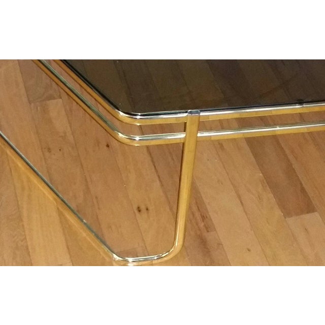 1970s Mid-Century Brass Plated Hexagonal Coffee Table in the Style of Milo Baughman For Sale - Image 5 of 6
