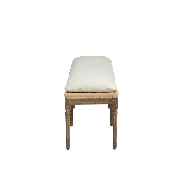 Farmhouse Milton Linen Stylish Bench by Furniture Classics For Sale - Image 3 of 5