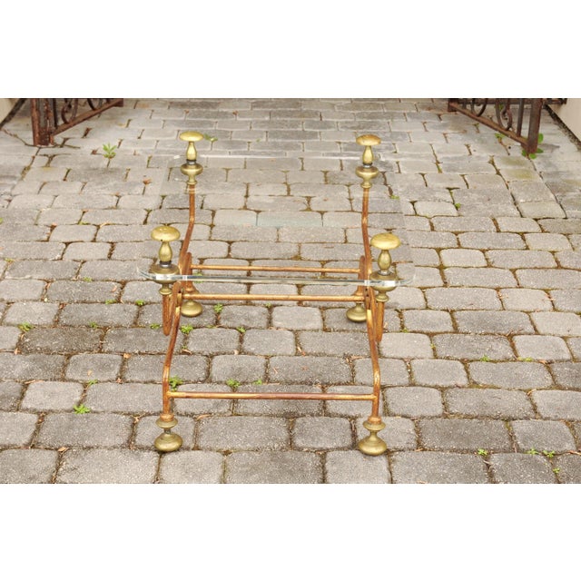 Midcentury Italian Vintage Brass Cocktail Table with Lucite Top and Looping Base For Sale - Image 11 of 12