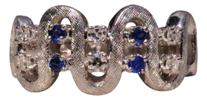 The Hamersley: Ladies Signed Joy Forever 14K White Gold Ring set with Sapphires